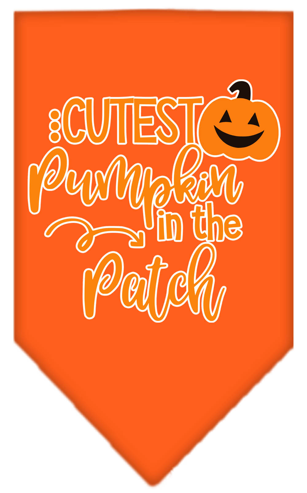 Cutest Pumpkin in the Patch Screen Print Bandana Orange Small